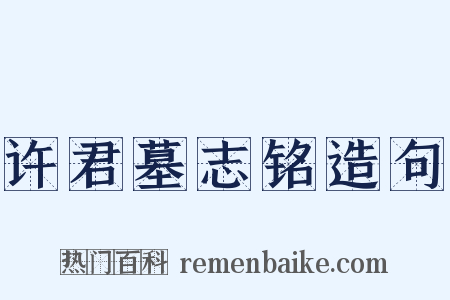 许君墓志铭造句是什么意思的图片
